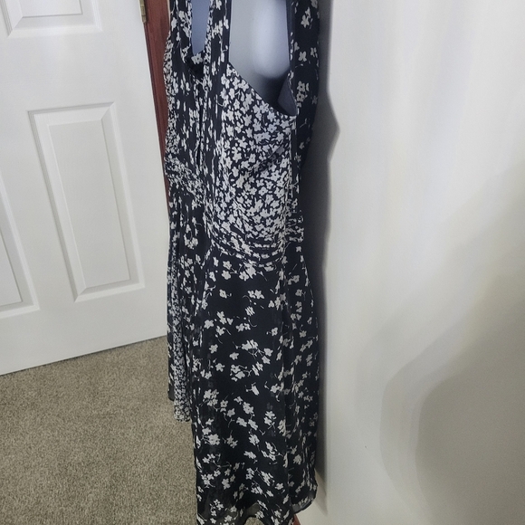 Simply Vera Vera Wang Mix-Print Fit & Flare Dress - Black and White Size L - Picture 7 of 8